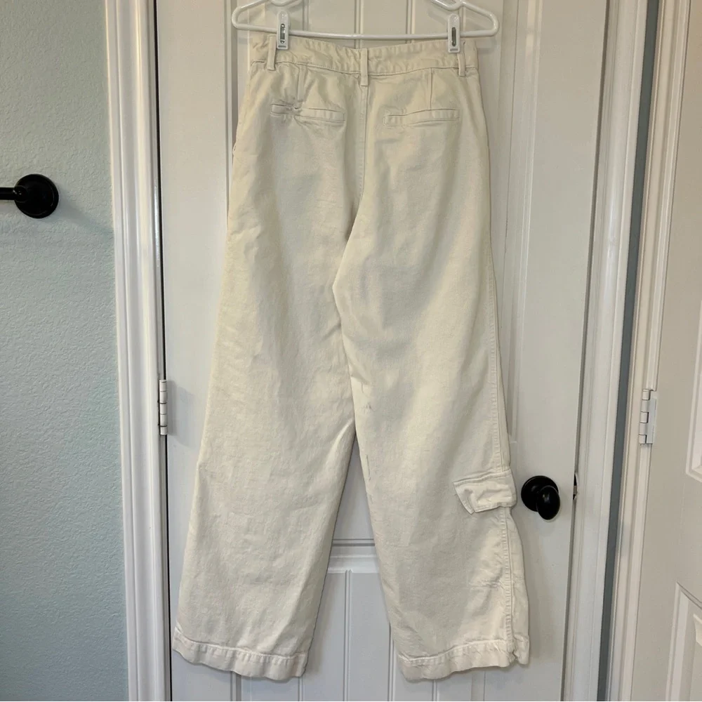 Zara Women’s‎ Ivory Cargo Pants Pockets 90’s Y2K Women’s Size XS - Picture 8 of 16